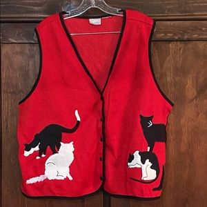 Cat Vest XL red and black